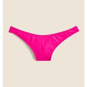 NWT J.Crew Heritage 1989 High Leg Bikini Bottoms Radiant Fuchsia Pink Women's L